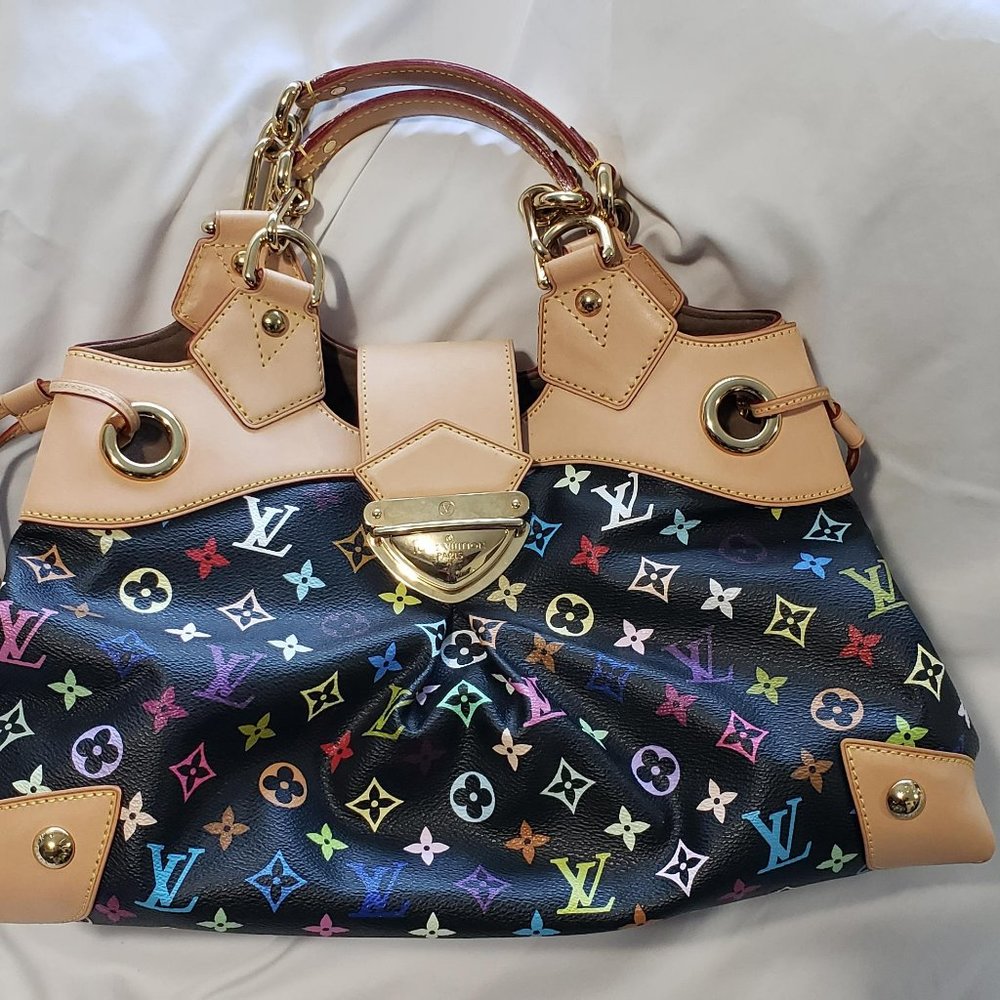 Louis Vuitton Ursula style black multicolored bag
